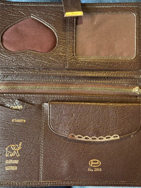 Jacob_Hill_Leather (@jacobhill_leather) · Gastonia, NC Jacob Gold Embossed Elephant Leather Unisex Brown Wallet